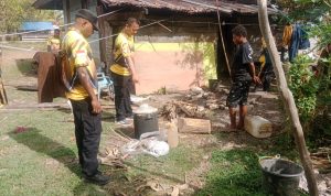 kiworo 1 Tempat produksi sopi bersama peralatan yang diamankan polisi di Kampung Kiworo – Surya Papua/IST