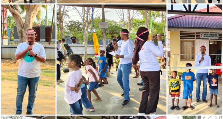 Berbagai perlombaan yang digelar di Kelurahan Karang Indah, Kabupaten Merauke – Surya Papua/Frans Kobun