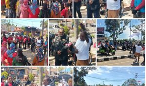 touring 3 Para peserta touring yang sedang persiapan untuk melakukan perjalanan menuju ke Jembatan Tamulik-Okaba – Surya Papua/Frans Kobun