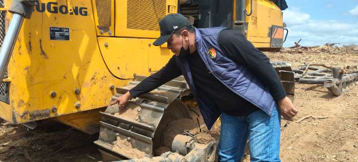 Korban Daniel Tafui yang mengalami musibah akibat guncangan keras bulldozer – Surya Papua/IST