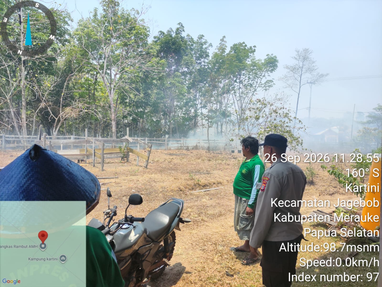 Kebun karet milik masyarakat di Kampung Kartini, Distrik Jagebob yang terbakar – Surya Papua/IST