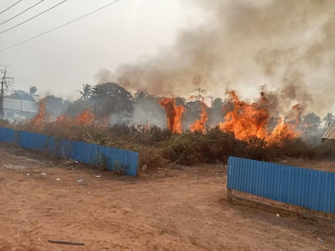 Kebakaran lahan terjadi di Kampung Wonorejo, Distrik Kurik, Kabupaten Merauke-kemarin siang – Surya Papua/IST