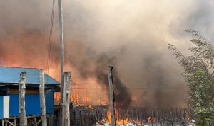 wanam terbakar Kebakaran hebat terjadi di Wanam, Distrik Ilwayab, Kabupaten Merauke tadi pagi – Surya Papua/IST
