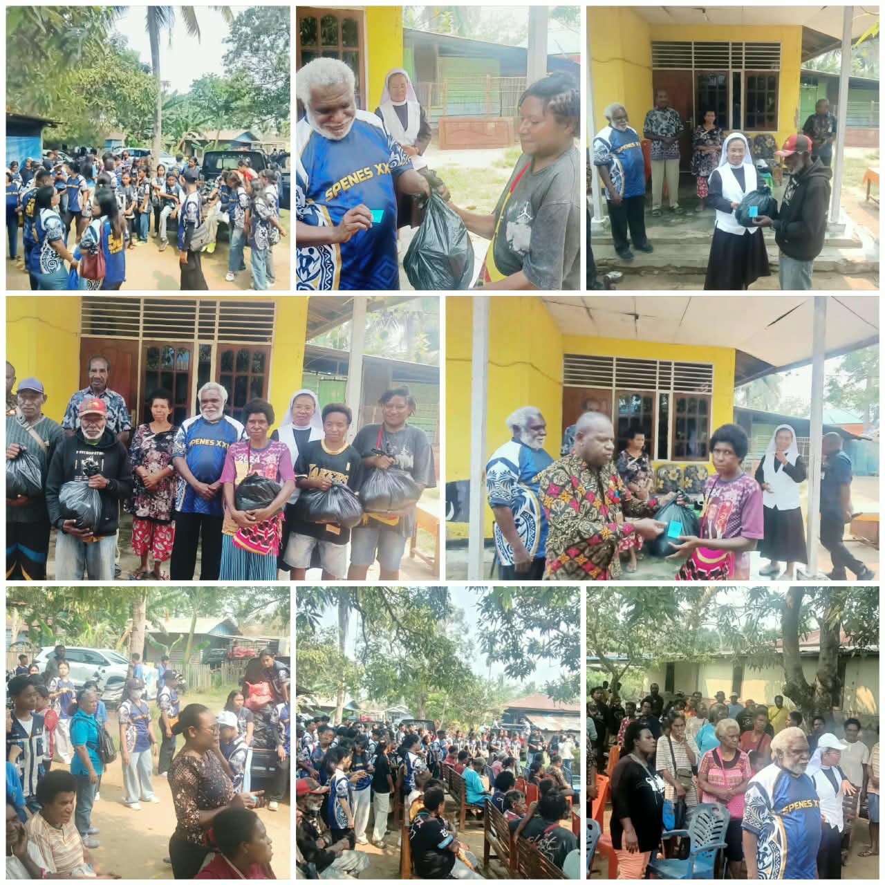 Kegiatan berbagi kasih kepada masyarakat di Buti, Kelurahan Samkai, Kabupaten Merauke – Surya Papua/Frans Kobun