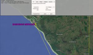 Lokasi tenggelamnya KMN Risky Jaya Utama 01 di Laut Arafura – Surya Papua/IST
