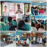 Anggota DPD RI dapil Papua Selatan, Rudy Tortayana saat dialog dengan anak-anak di Asrama St. Theresia Merauke – Surya Papua/IST