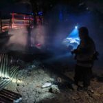 Gudang ikan asin yang terbakar di Kampung Isano Mbias, Distrik Tanah Miring, Kabupaten Merauke – Surya Papua/IST