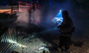 gudang 9 Gudang ikan asin yang terbakar di Kampung Isano Mbias, Distrik Tanah Miring, Kabupaten Merauke – Surya Papua/IST