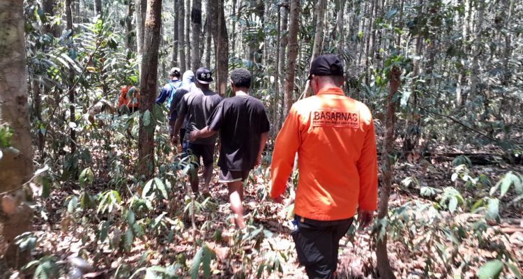 Tim SAR Gabungan yang menyusur hutan Ulilin mencari dua korban yang hilang – Surya Papua/IST