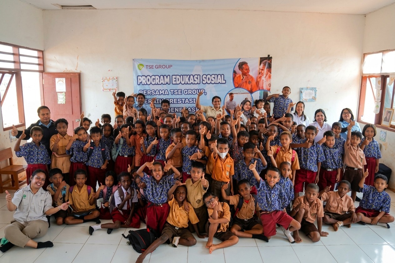 Anak didik di Sekolah Dasar Negeri (SDN) Kigorun sedang foto bersama usai proses belajar mengajar – Surya Papua/IST