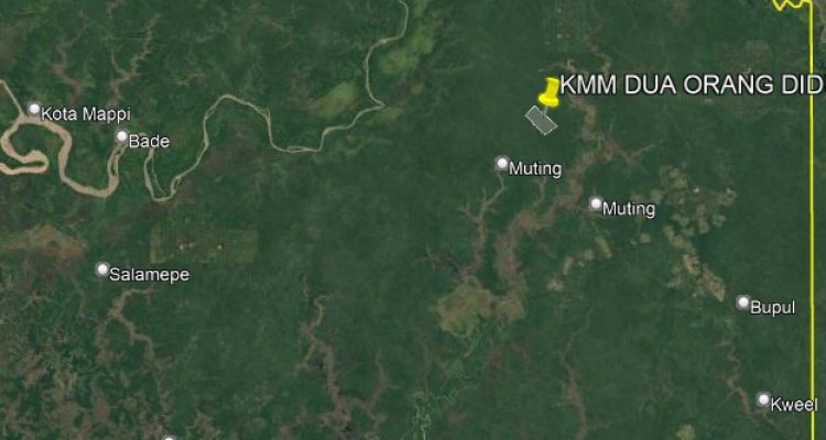 Lokasi hilangnya dua warga di hutan area PT BIA, Distrik Ulilin, Kabupaten Merauke – Surya Papua/IST