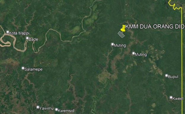 Lokasi hilangnya dua warga di hutan area PT BIA, Distrik Ulilin, Kabupaten Merauke – Surya Papua/IST