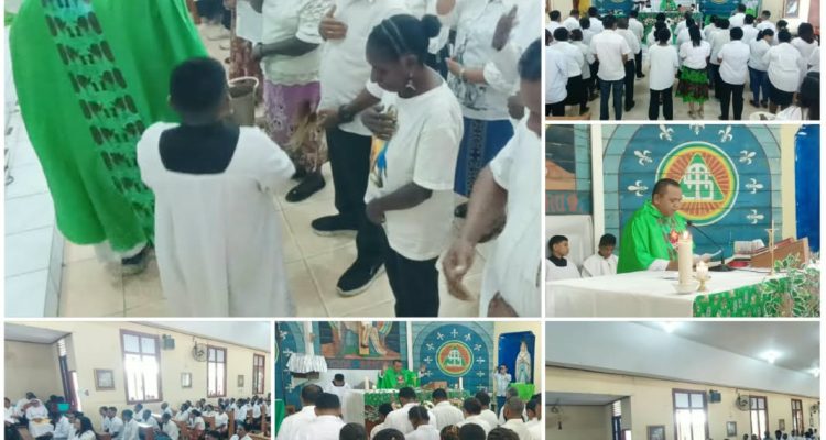 Pengukuhan kepengurusan di lingkungan dan kombas Paroki Santa Theresia Buti-Merauke yang ditandai dalam perayaan ekaristi – Surya Papua/Frans Kobun