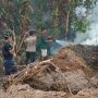 Tim Gabungan sedang melakukan pemadaman api di Kurik – Surya Papua/IST
